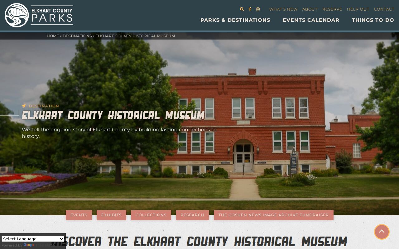 Elkhart County Historical Museum research and archive page